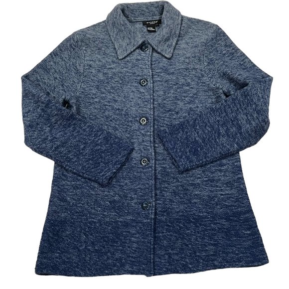 Sandro Women's Wool Ombré Jacket, Buttons, Denim Blue, S - Picture 6 of 6